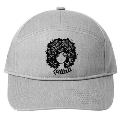 Reina Empowered Latina Poder Latina Pride Hispanic Heritage 7-Panel Snapback Hat