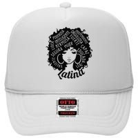 Reina Empowered Latina Poder Latina Pride Hispanic Heritage High Crown Mesh Back Trucker Hat