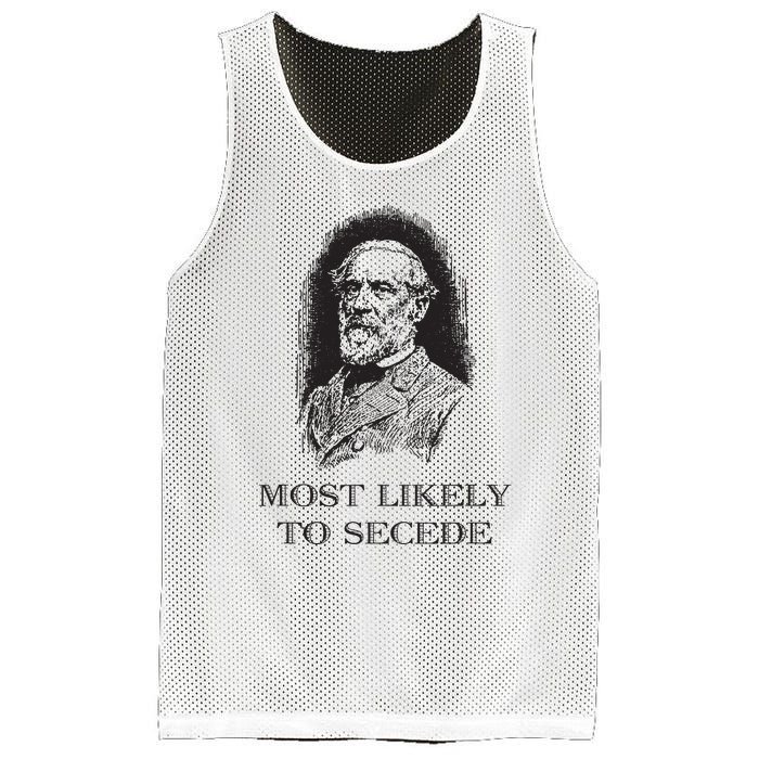 Robert E Lee Most Likely To Secede Funny Civil War Mesh Reversible Basketball Jersey Tank