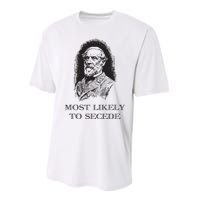 Robert E Lee Most Likely To Secede Funny Civil War Performance Sprint T-Shirt