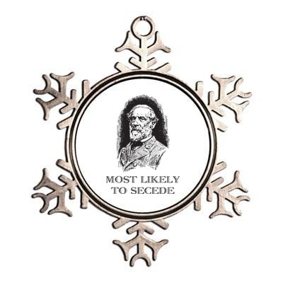 Robert E Lee Most Likely To Secede Funny Civil War Metallic Star Ornament