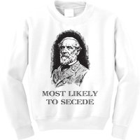 Robert E Lee Most Likely To Secede Funny Civil War Kids Sweatshirt