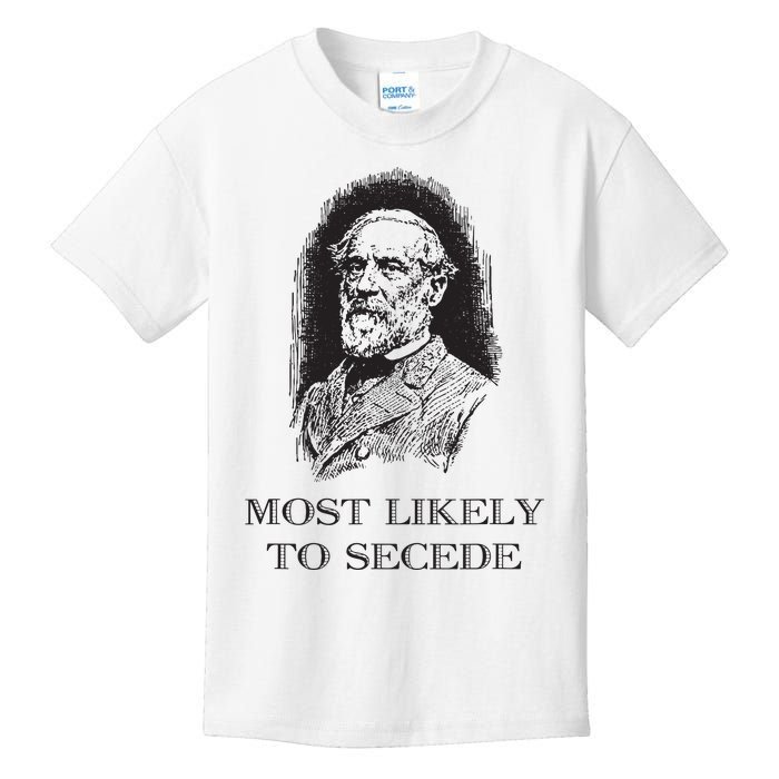 Robert E Lee Most Likely To Secede Funny Civil War Kids T-Shirt