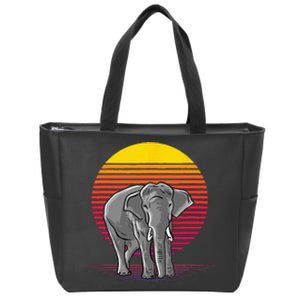 Retro Elephant Love Vaporware Style For Elephant Lovers Zip Tote Bag