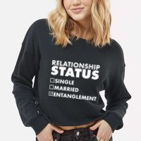 Relationship Status Entanglement Cropped Pullover Crew