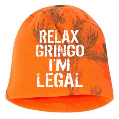 Relax Gringo I'm Legal Funny Immigration Kati - Camo Knit Beanie