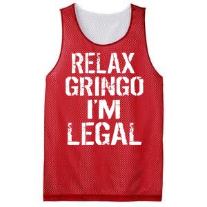 Relax Gringo I'm Legal Funny Immigration Mesh Reversible Basketball Jersey Tank