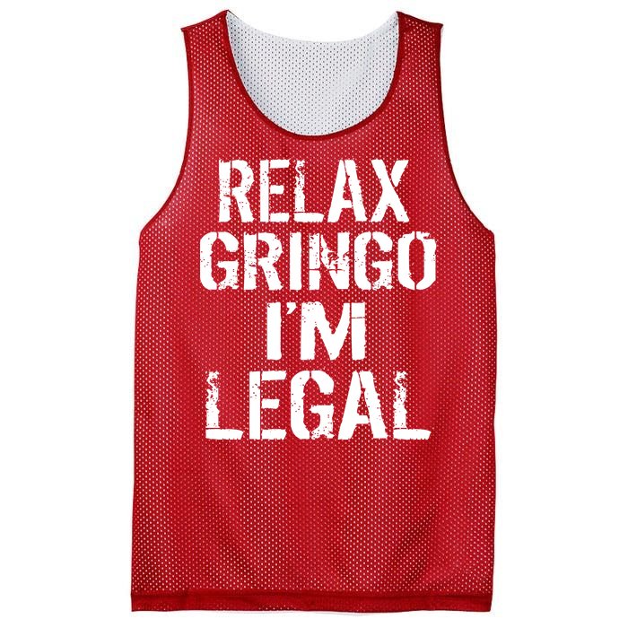 Relax Gringo I'm Legal Funny Immigration Mesh Reversible Basketball Jersey Tank