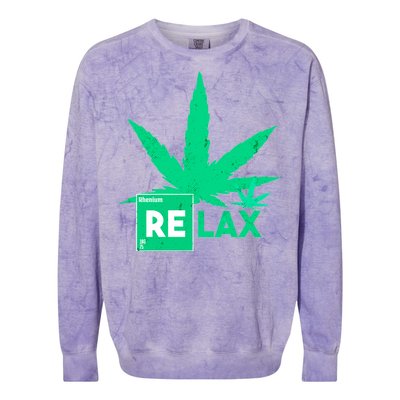 Relax Hemp Leaf Medical Marijuana Colorblast Crewneck Sweatshirt