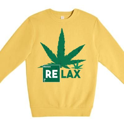 Relax Hemp Leaf Medical Marijuana Premium Crewneck Sweatshirt