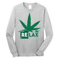 Relax Hemp Leaf Medical Marijuana Long Sleeve Shirt