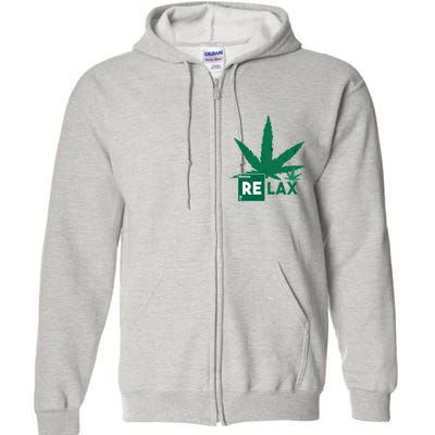 Relax Hemp Leaf Medical Marijuana Full Zip Hoodie