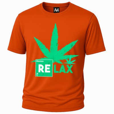 Relax Hemp Leaf Medical Marijuana Cooling Performance Crew T-Shirt