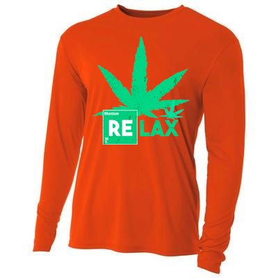 Relax Hemp Leaf Medical Marijuana Cooling Performance Long Sleeve Crew