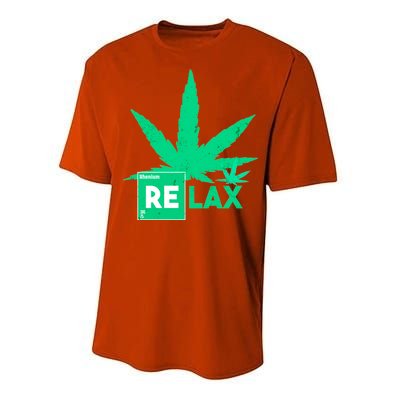 Relax Hemp Leaf Medical Marijuana Performance Sprint T-Shirt