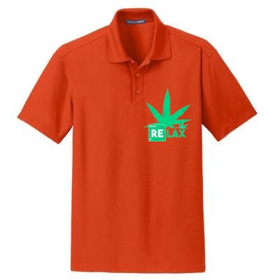 Relax Hemp Leaf Medical Marijuana Dry Zone Grid Polo