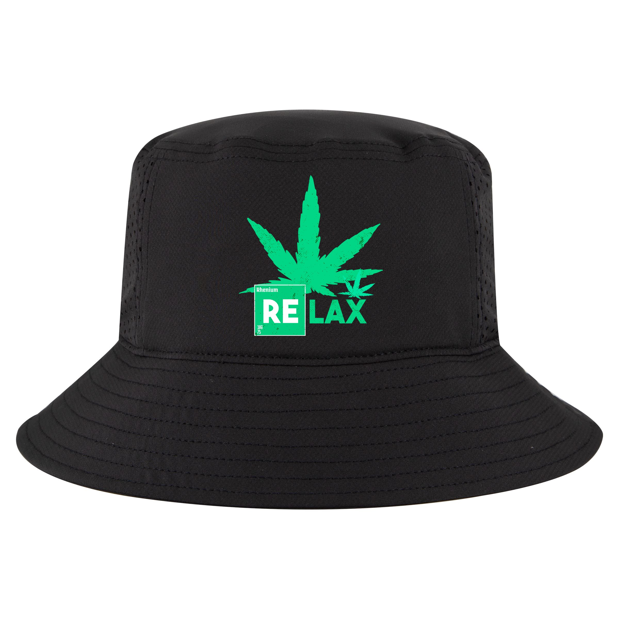 Relax Hemp Leaf Medical Marijuana Cool Comfort Performance Bucket Hat