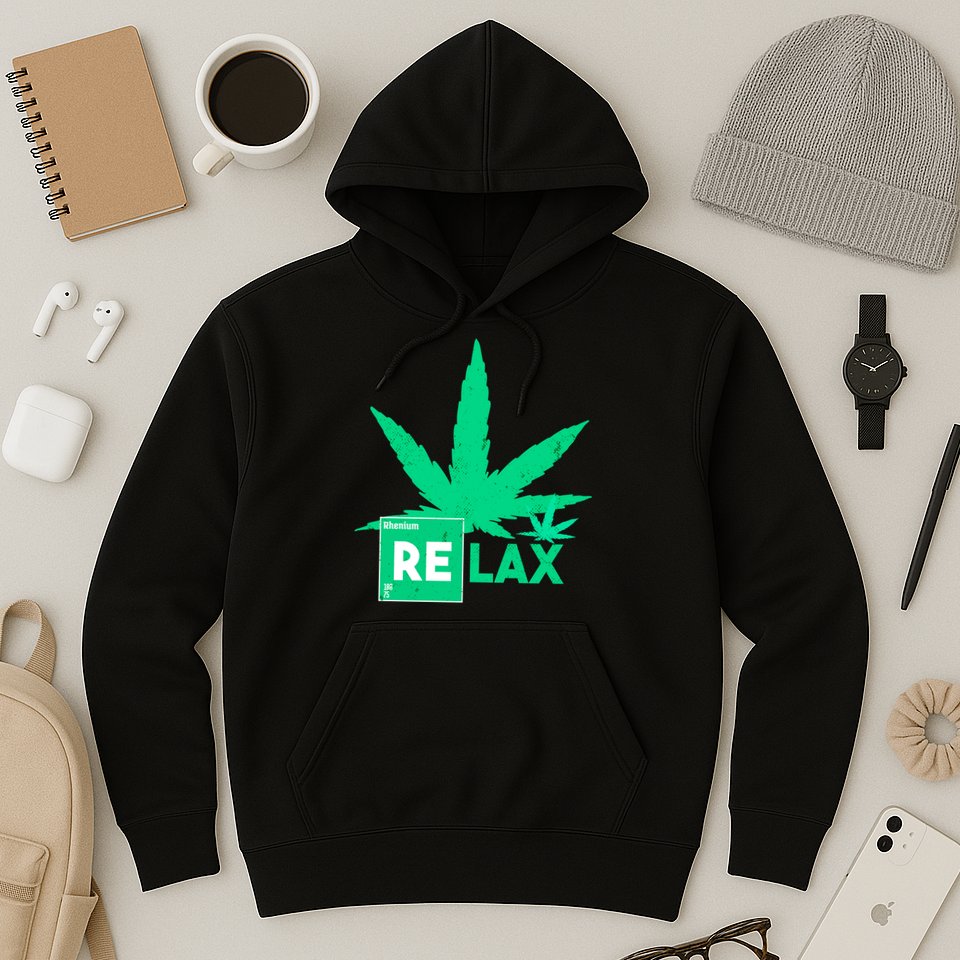 Relax Hemp Leaf Medical Marijuana Hoodie