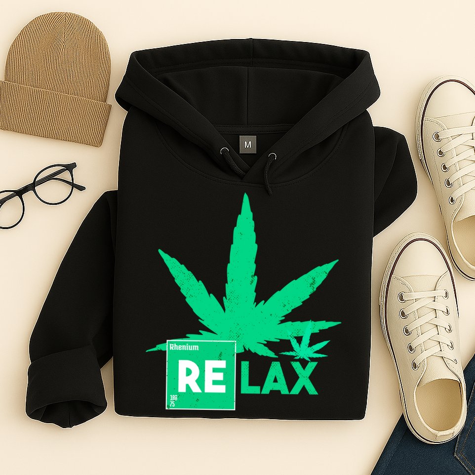 Relax Hemp Leaf Medical Marijuana Hoodie