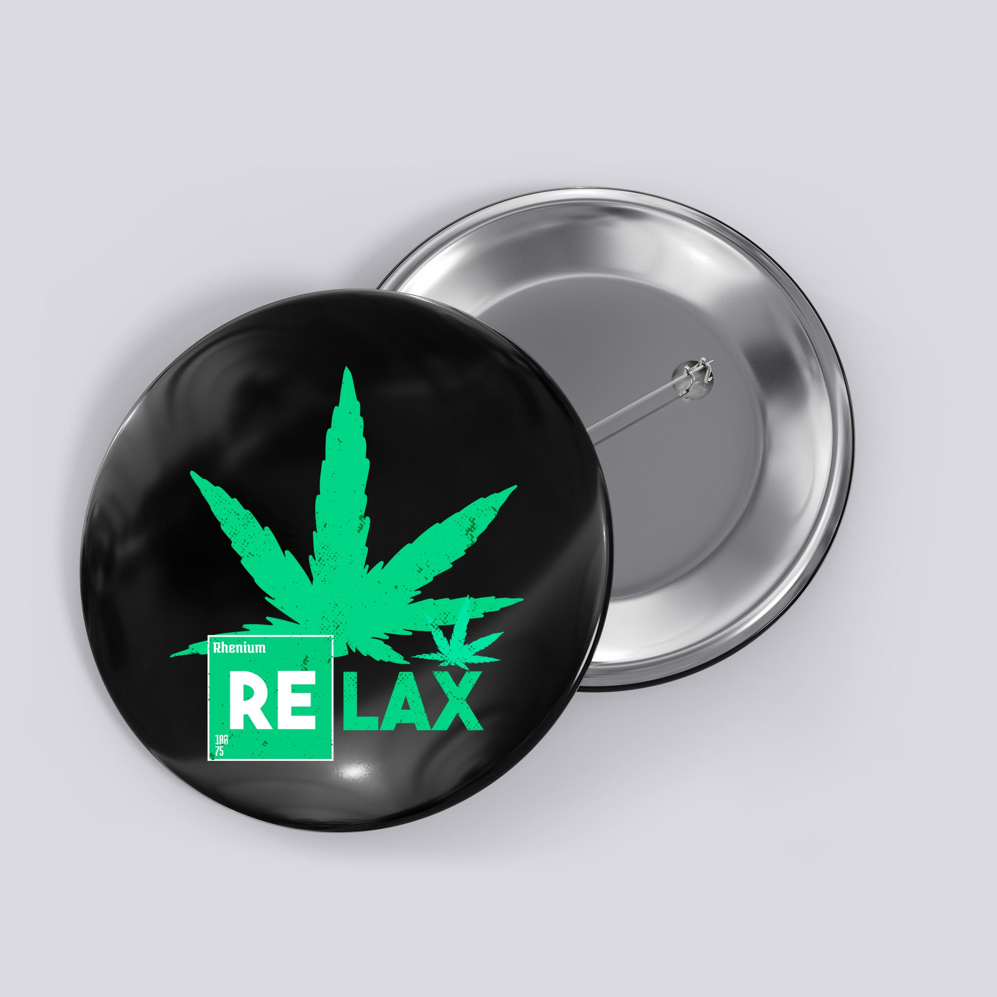Relax Hemp Leaf Medical Marijuana Button