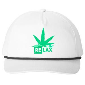 Relax Hemp Leaf Medical Marijuana Snapback Five-Panel Rope Hat