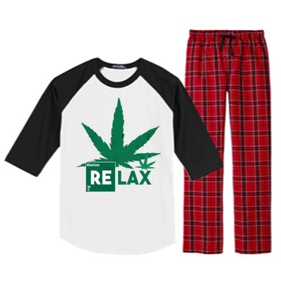 Relax Hemp Leaf Medical Marijuana Raglan Sleeve Pajama Set