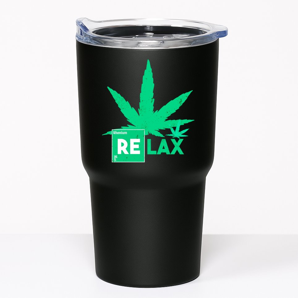 Relax Hemp Leaf Medical Marijuana Tumbler