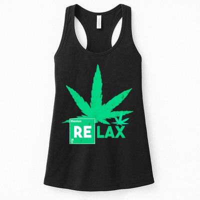 Relax Hemp Leaf Medical Marijuana Womens Tank Top
