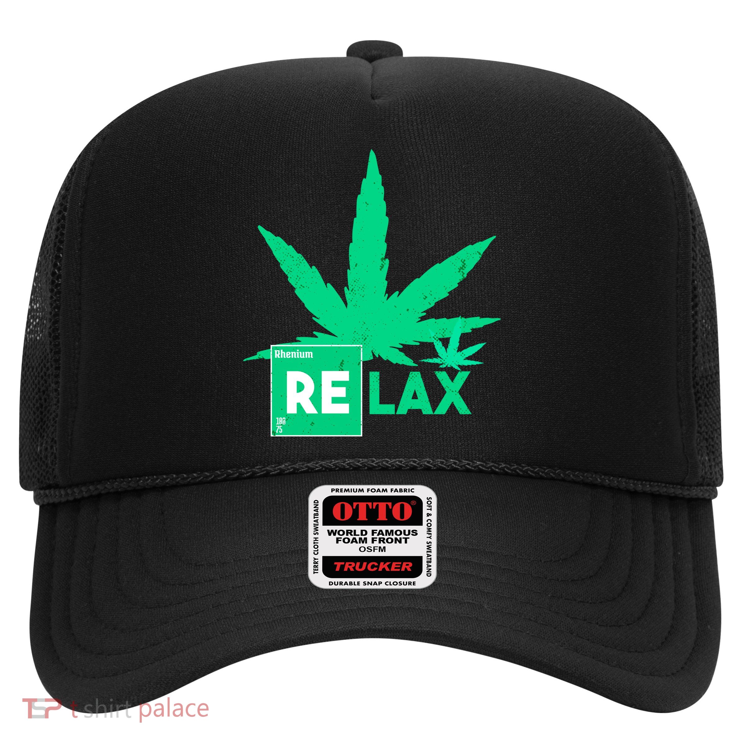 Relax Hemp Leaf Medical Marijuana Trucker Hat