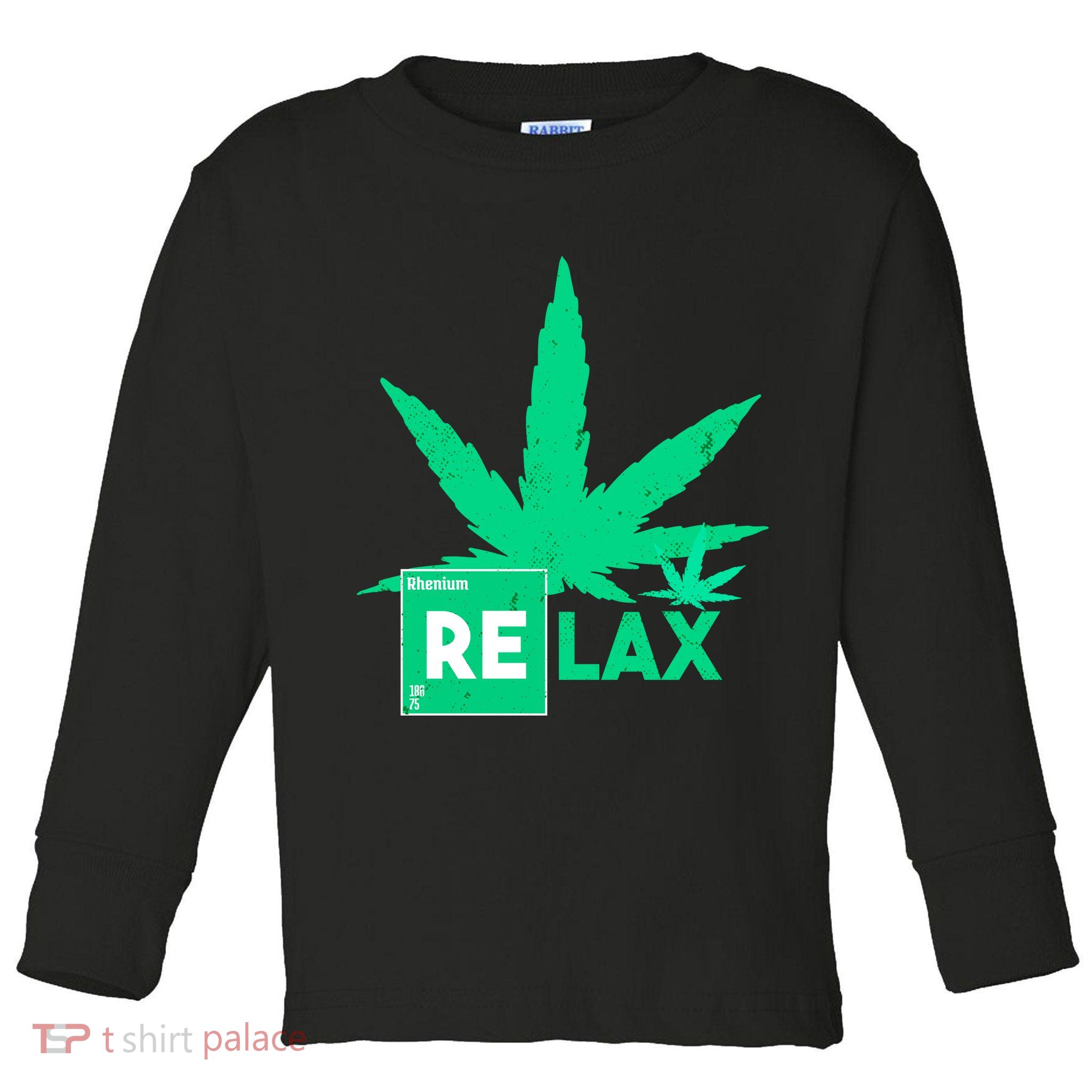 Relax Hemp Leaf Medical Marijuana Toddler Long Sleeve Shirt