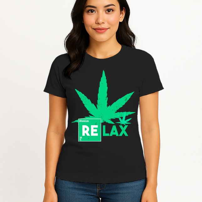 Relax Hemp Leaf Medical Marijuana Womens T-Shirt