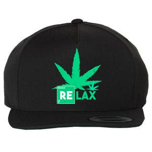 Relax Hemp Leaf Medical Marijuana Wool Snapback Cap