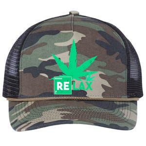 Relax Hemp Leaf Medical Marijuana Retro Rope Trucker Hat Cap