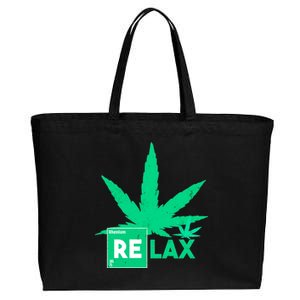 Relax Hemp Leaf Medical Marijuana Cotton Canvas Jumbo Tote