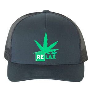 Relax Hemp Leaf Medical Marijuana Yupoong Adult 5-Panel Trucker Hat