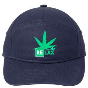 Relax Hemp Leaf Medical Marijuana 7-Panel Snapback Hat