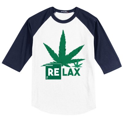 Relax Hemp Leaf Medical Marijuana Baseball Sleeve Shirt