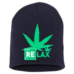 Relax Hemp Leaf Medical Marijuana Short Acrylic Beanie