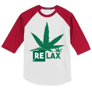 Relax Hemp Leaf Medical Marijuana Kids Colorblock Raglan Jersey