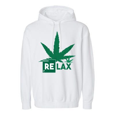 Relax Hemp Leaf Medical Marijuana Garment-Dyed Fleece Hoodie