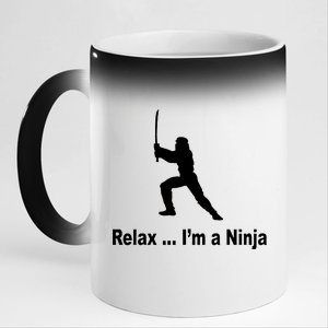 Relax I'm A Ninja 11oz Black Color Changing Mug