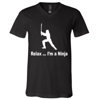 Relax I'm A Ninja V-Neck T-Shirt