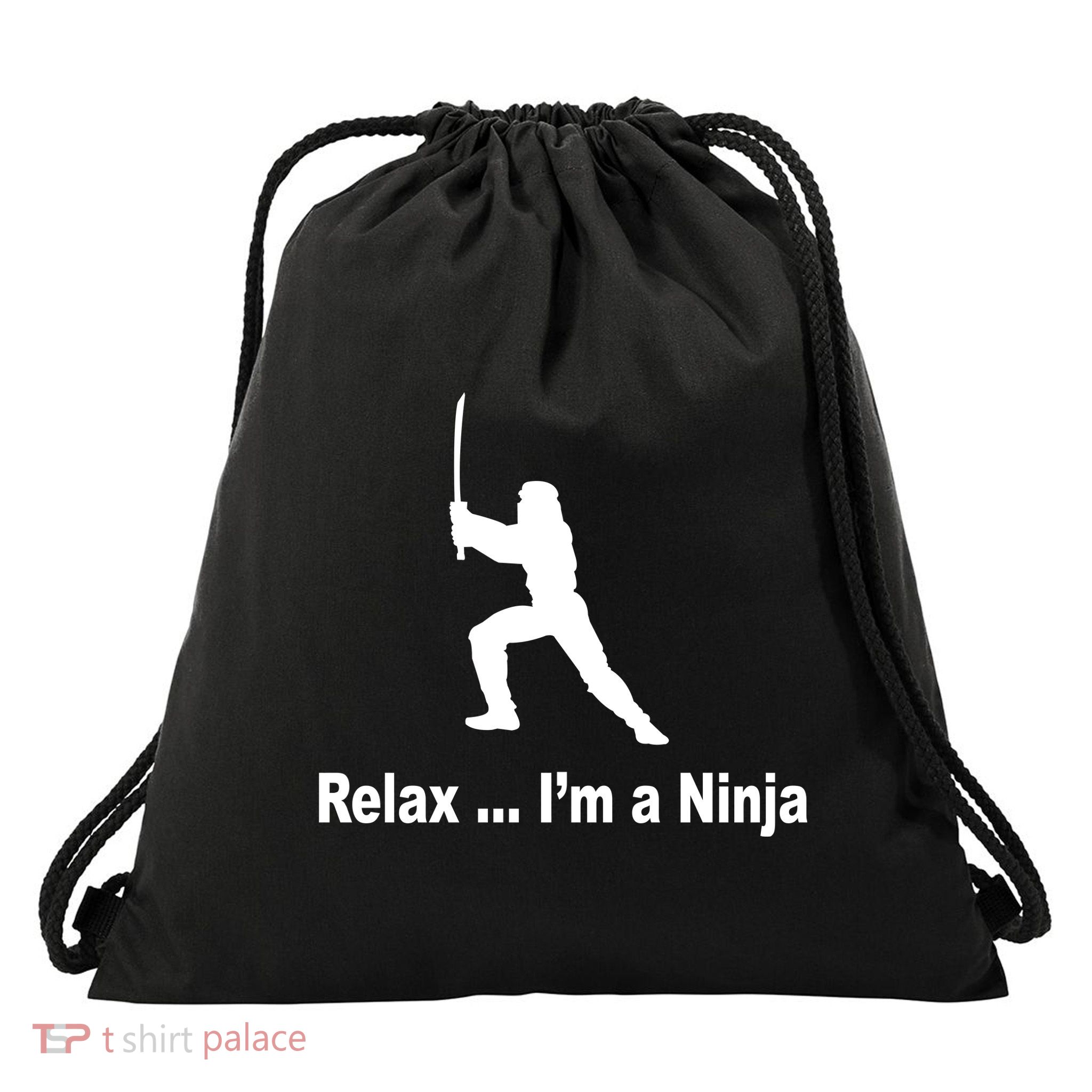 Relax I'm A Ninja Drawstring Bag