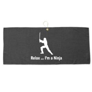 Relax I'm A Ninja Large Microfiber Waffle Golf Towel