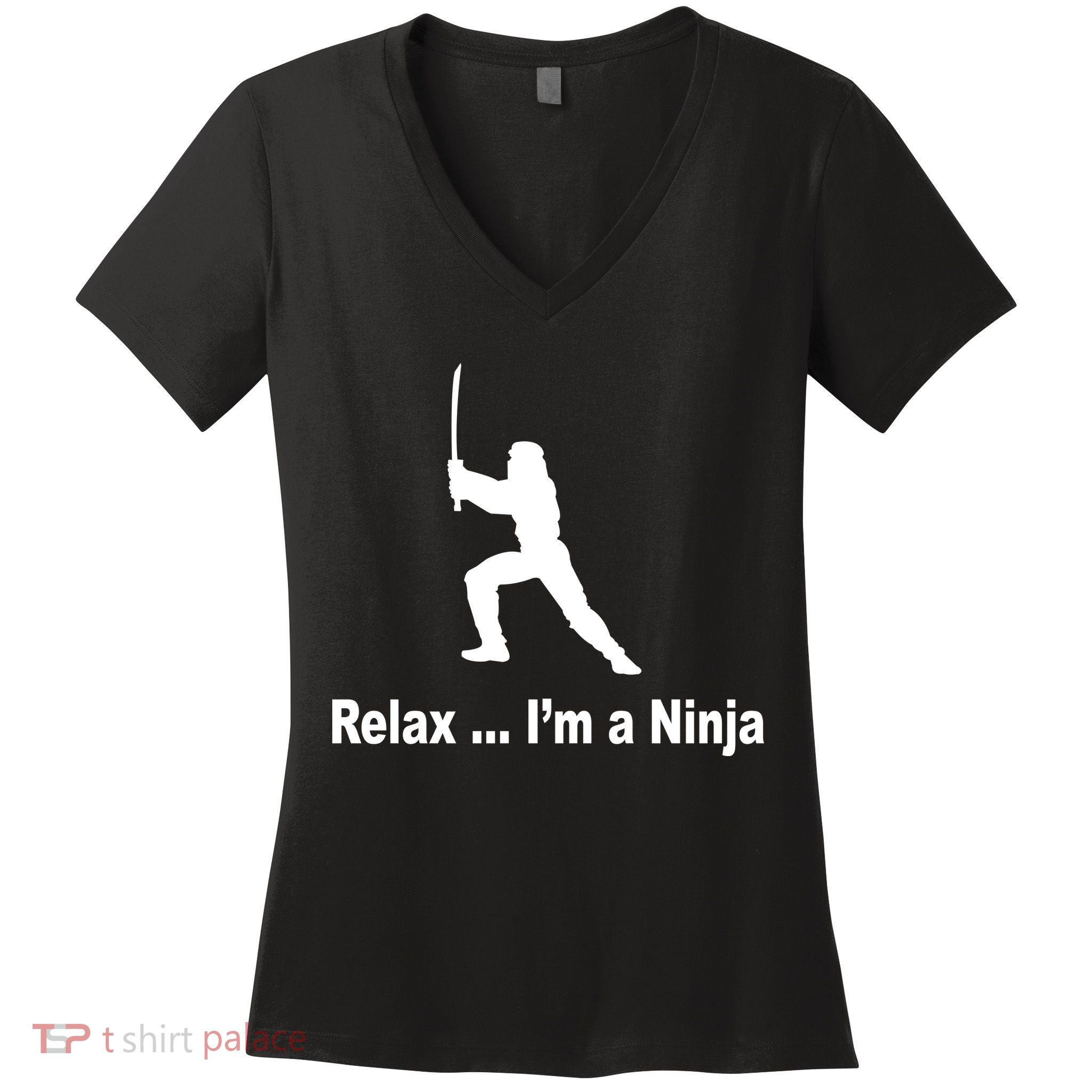 Relax I'm A Ninja Women's V-Neck T-Shirt