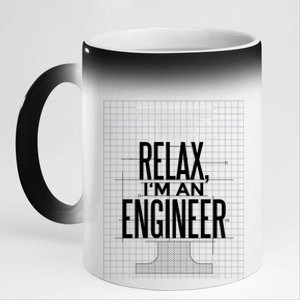 Relax I'm An Engineer 11oz Black Color Changing Mug