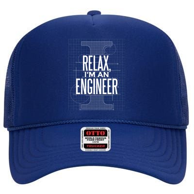 Relax I'm An Engineer High Crown Mesh Back Trucker Hat