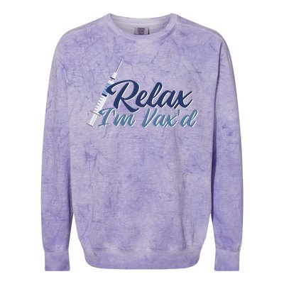 Relax I'm Vax'd Colorblast Crewneck Sweatshirt