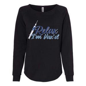 Relax I'm Vax'd Womens California Wash Sweatshirt