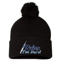 Relax I'm Vax'd Pom Pom 12in Knit Beanie